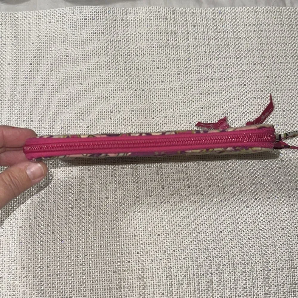 Vera Bradley Fuchsia Green Purple Paisley Wristlet Wallet - Picture 3 of 12